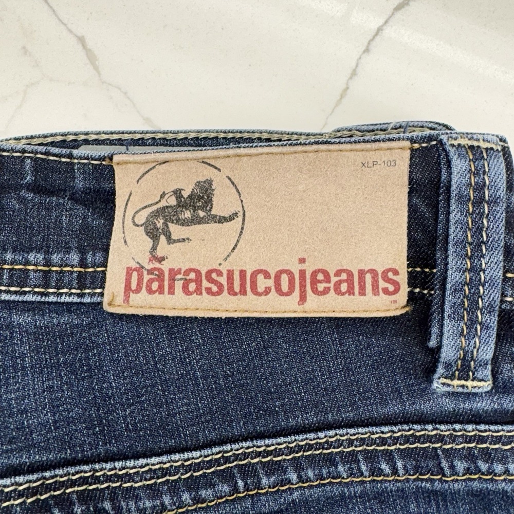 Parasuco Demin Jeans Men's 34W 32L Slim Fit Dark Blue Wash - Excellent condition - Picture 2 of 7
